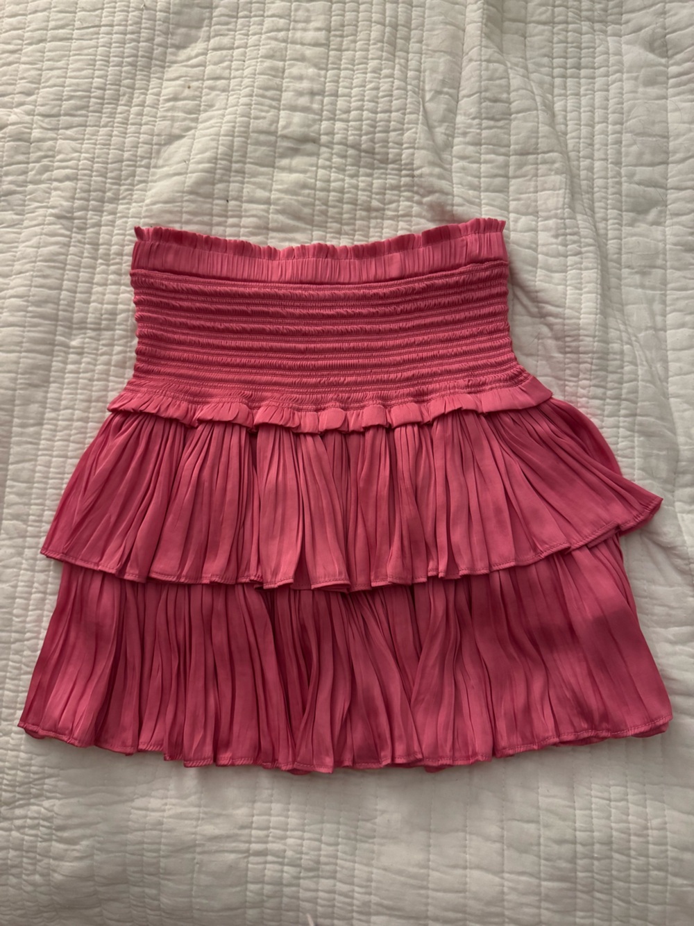 The Reset Pink Pleated Mini Skirt